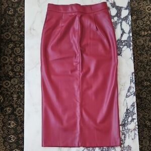 Elegant *Vegan* Leather Pencil Skirt